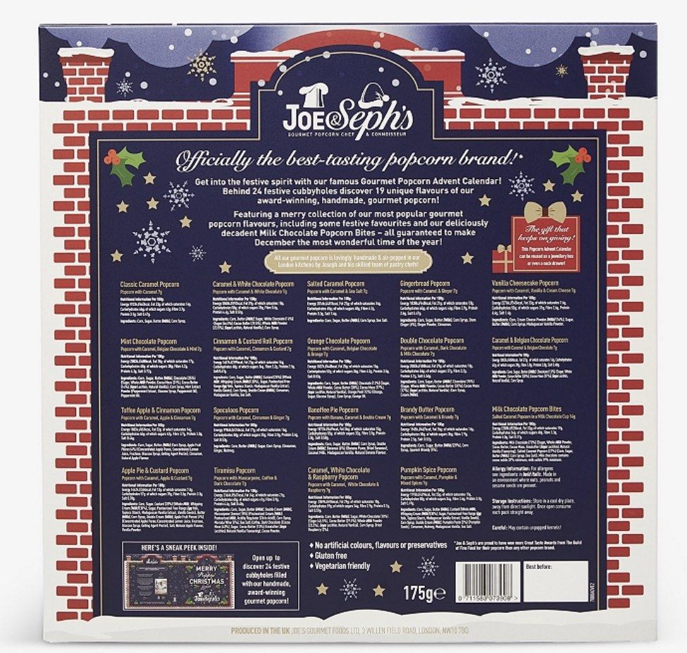 現貨 2023聖誕日曆 Joe Seph #39 s Popcorn advent calendar 2023聖誕倒數日曆 爆谷禮盒 爆谷日曆