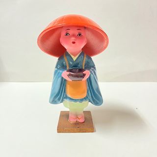 紅臉斗笠小和尚 擺飾