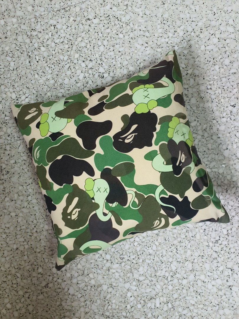 Green Bape Arm Square Pillowcase Cushion Cover cute Zipper Home