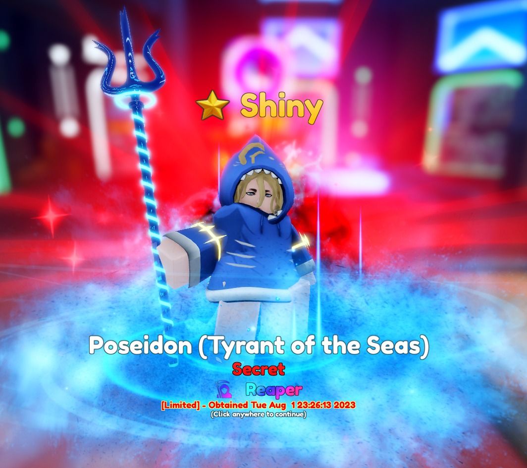 SSS Poseidon(Tyrant of the Seas)EVO Anime Adventures AA, Unverified  Account