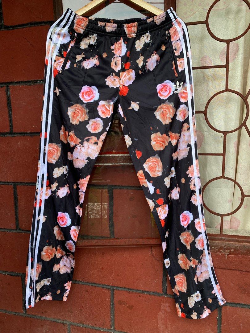 Adidas floral sales track pants