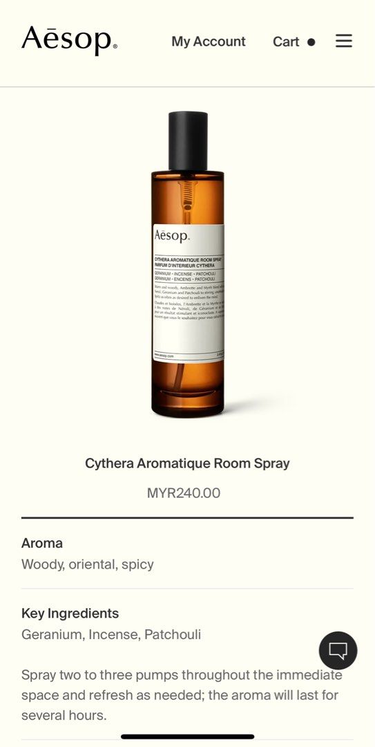 Aesop Cythera Aromatique Room Spray Furniture Home Living Home