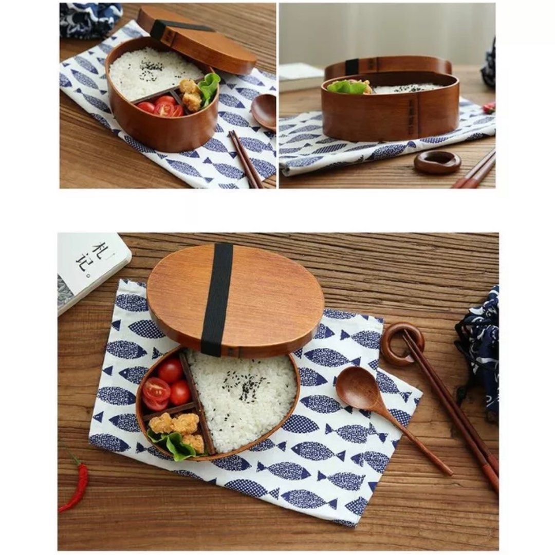 Traditional Wooden Bento Box - Japanese Cedar - Square or Ellipse Shape -  ApolloBox