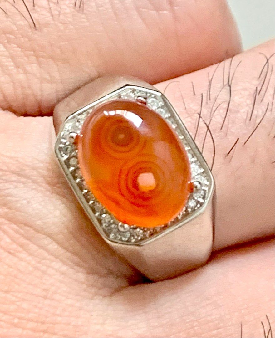Agate silver best sale ring