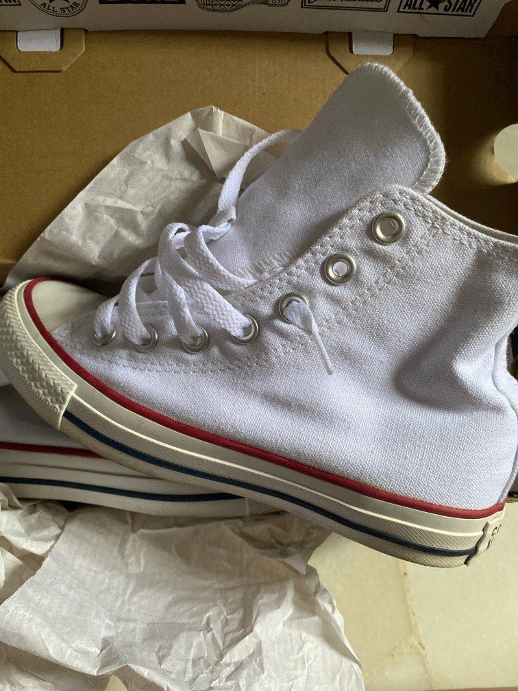 Full white cheap converse high tops
