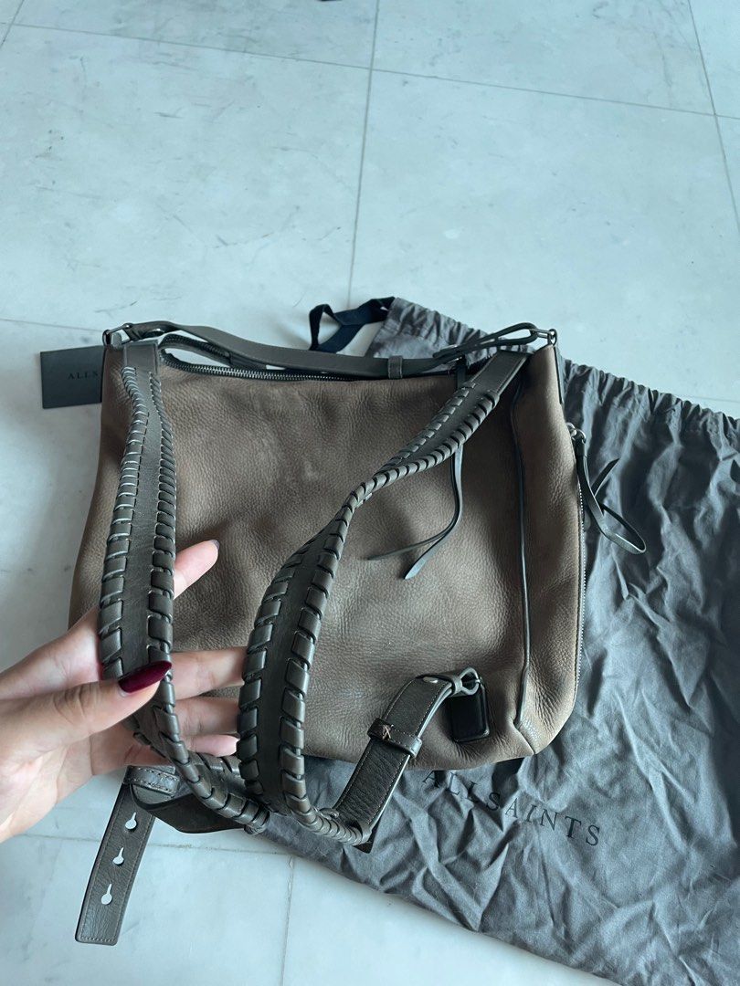 AllSaints Suede Shoulder Bag Backpack