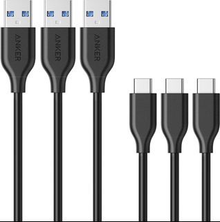 Anker [3 Pack] PowerLine USB C to USB 3.0 Cable (3ft/0.9m) with 56k Ohm Pull-up Resistor for USB Type-C Devices Including Galaxy S10, S9, MacBook, Sony XZ, LG V20 G5 G6, HTC 10, Xiaomi 5 and More