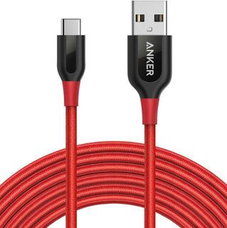 Anker Powerline+ USB-C To USB-A 2.0 Cable [10Ft], Double-Braided Nylon Fast Charging Cable, Red, 3 Meters