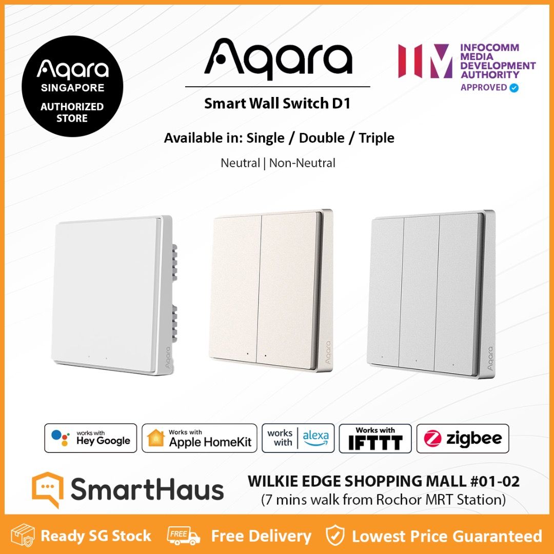 Aqara Smart Wall Switch D1 | Apple & Google Smart Home Compatible ...