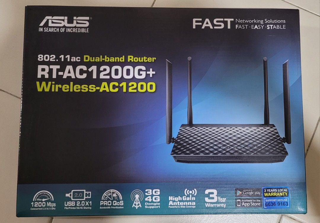 ASUS RT-AC1200G+ Router, Computers & Tech, Parts & Accessories ...