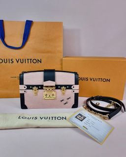 Louis Vuitton Rose Ballerine EPI Leather Trunk Clutch Shoulder Bag