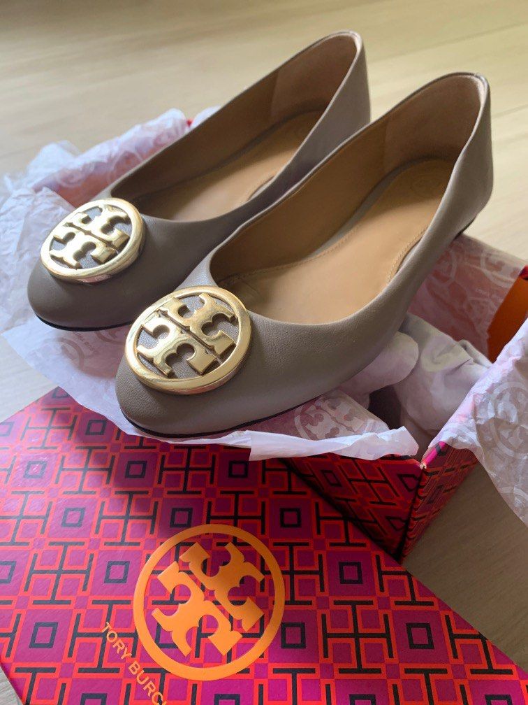 Tory burch hotsell french gray flats