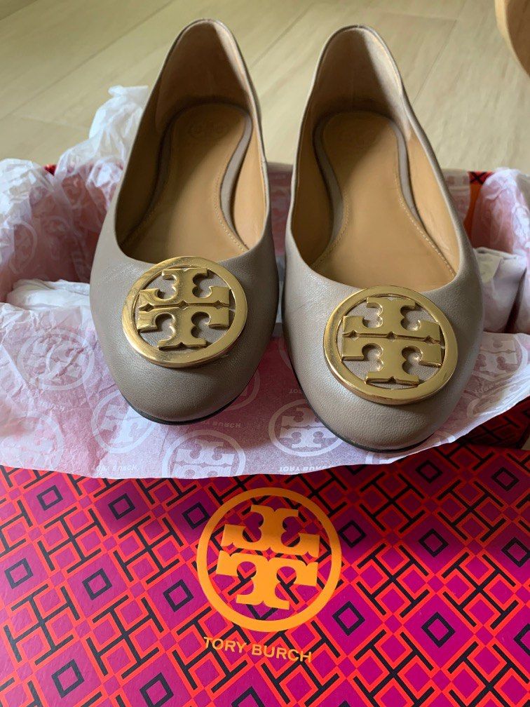 Tory burch french gray sales flats