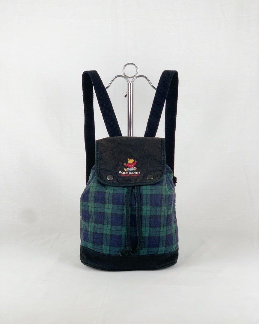 Polo bear tartan clearance backpack