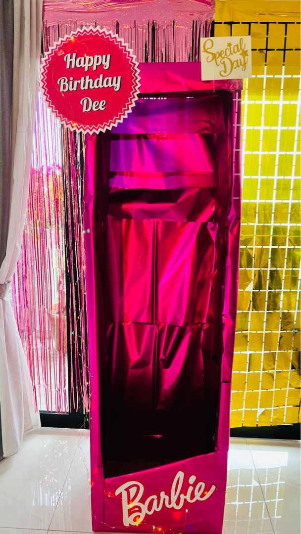 Barbie box Birthday party prop, Furniture & Home Living, Home Decor