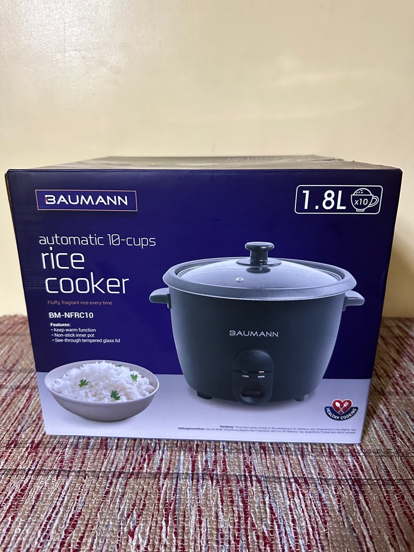 BAUMANN RICE COOKER 1.8L BMNFRC10, TV & Home Appliances, Kitchen