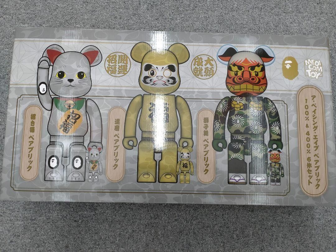 BE@RBRICK BAPE 招き猫達磨獅子舞6体セット日本代訂, 興趣及遊戲, 玩具