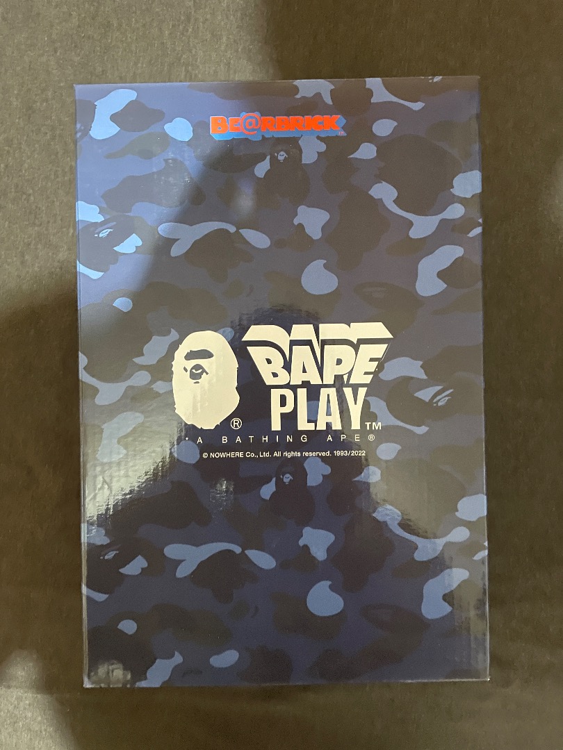 BE@RBRICK BAPE CAMO TIGER 100% 400% BLUE-