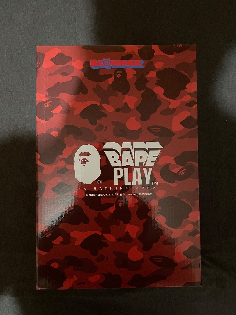 BE@RBRICK BAPE CAMO TIGER 100％ & 400％ RED, 興趣及遊戲, 玩具與