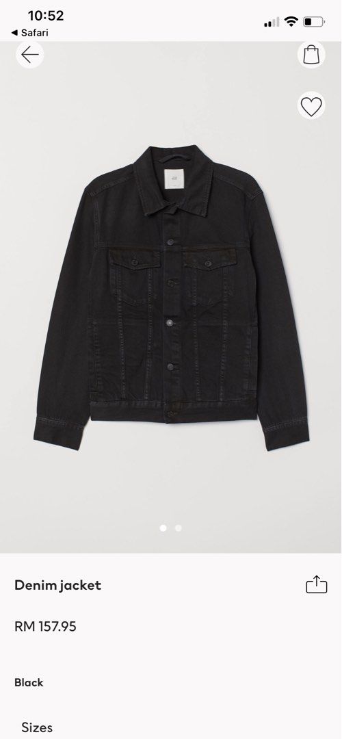 Mens black denim jacket hotsell h&m