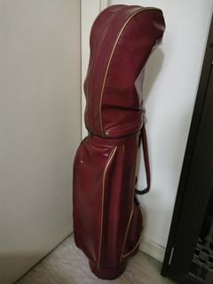 Bridgestone red leather golf bag ladies skinny good condition
