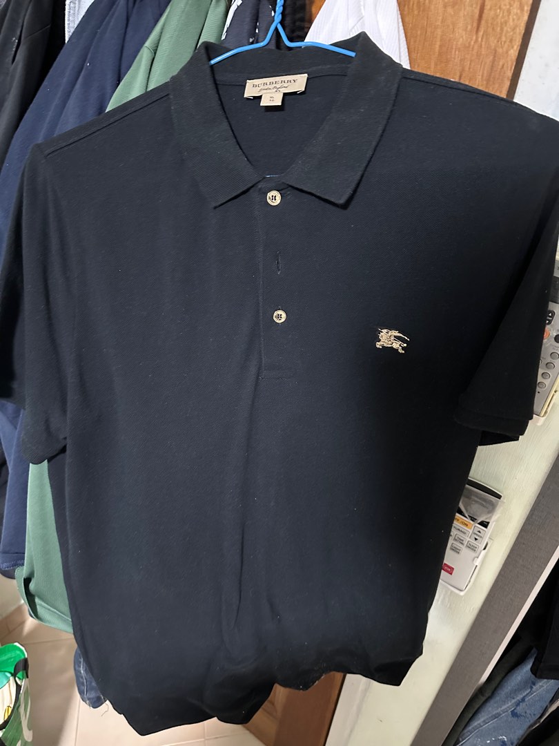 Burberry metal logo polo hot sale