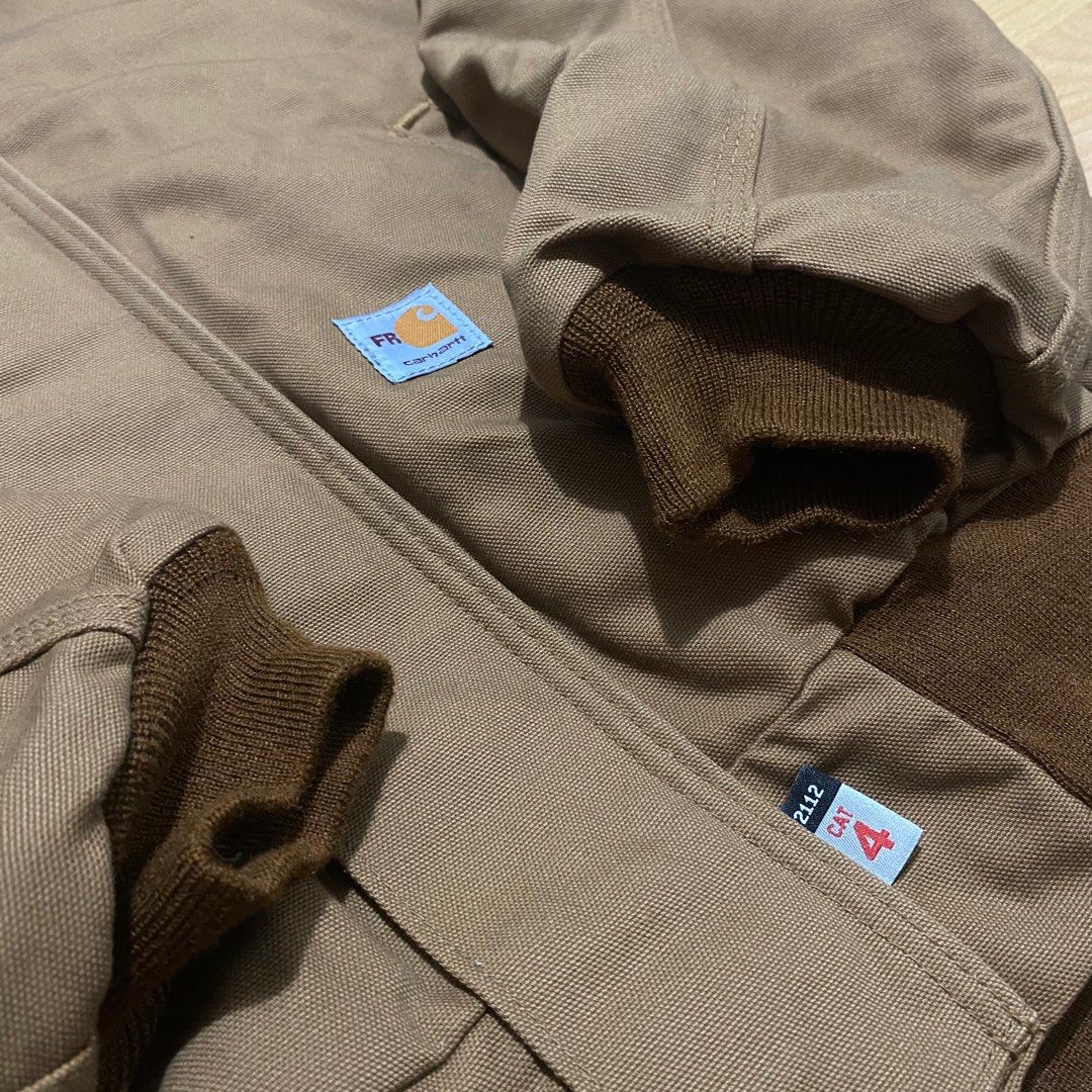 Carhartt Fire Resistant Rain Defender Hoodie Jacket Brown
