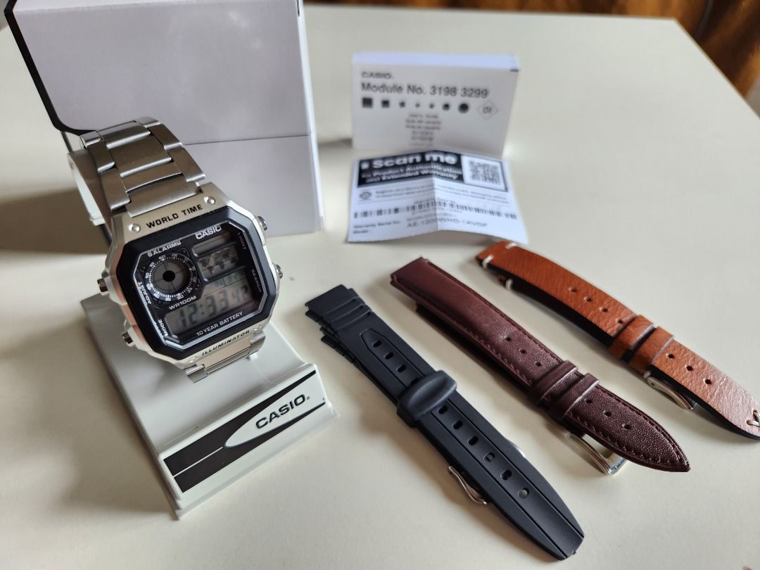 Casio AE1200 WHD-1AVDF (Casio Royale) Stainless Steel + Free Leather  Straps, Men's Fashion, Watches & Accessories, Watches on Carousell