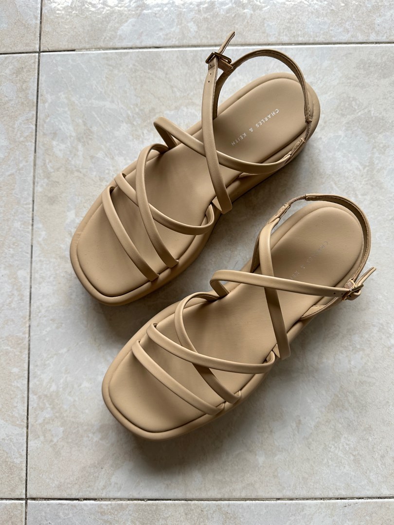 Strappy Padded Flatforms - Sand