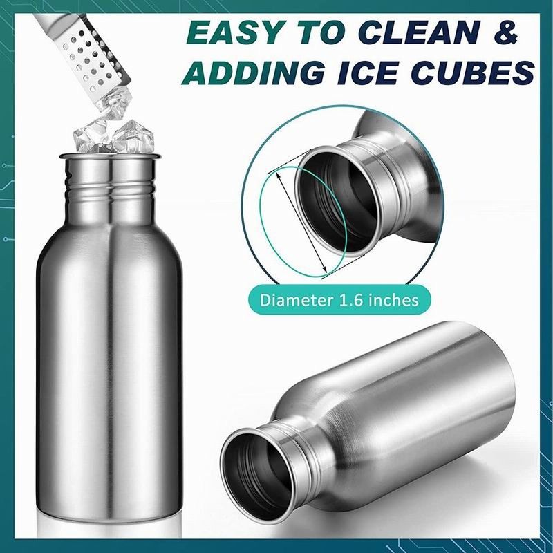 Cheapest 500ml 750ml Stainless Steel Sports Single Walled Water Bottle