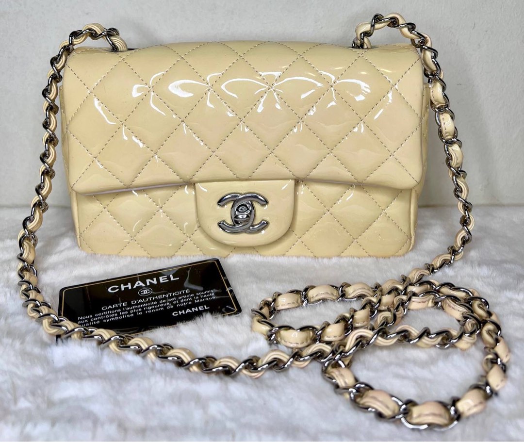Cheapest Chanel mini rectangle flap Yellow Beige SHW Luxury