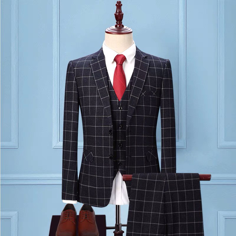 Checkered suit formalwear full set Men s Fashion Coats Jackets