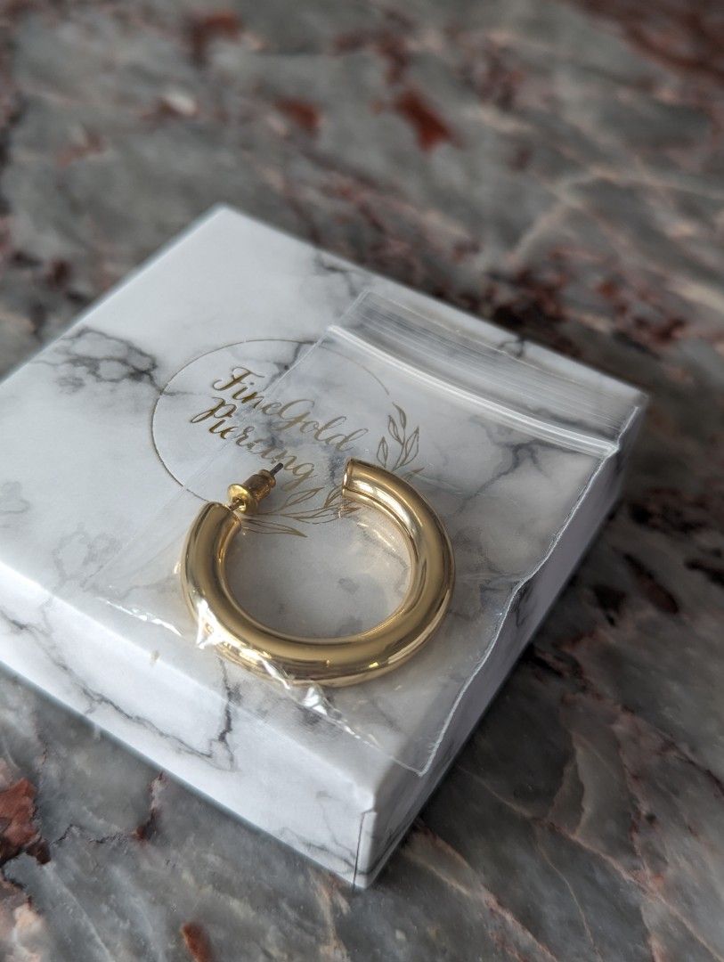 Chunky gold clearance plated hoop earrings