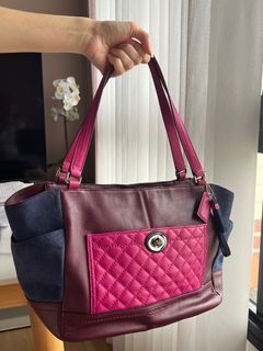 Coach signature canvas mini baguette hobo bag hot pink, Women's Fashion,  Bags & Wallets, Tote Bags on Carousell