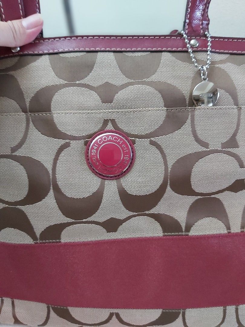 Purple coach diaper best sale bag