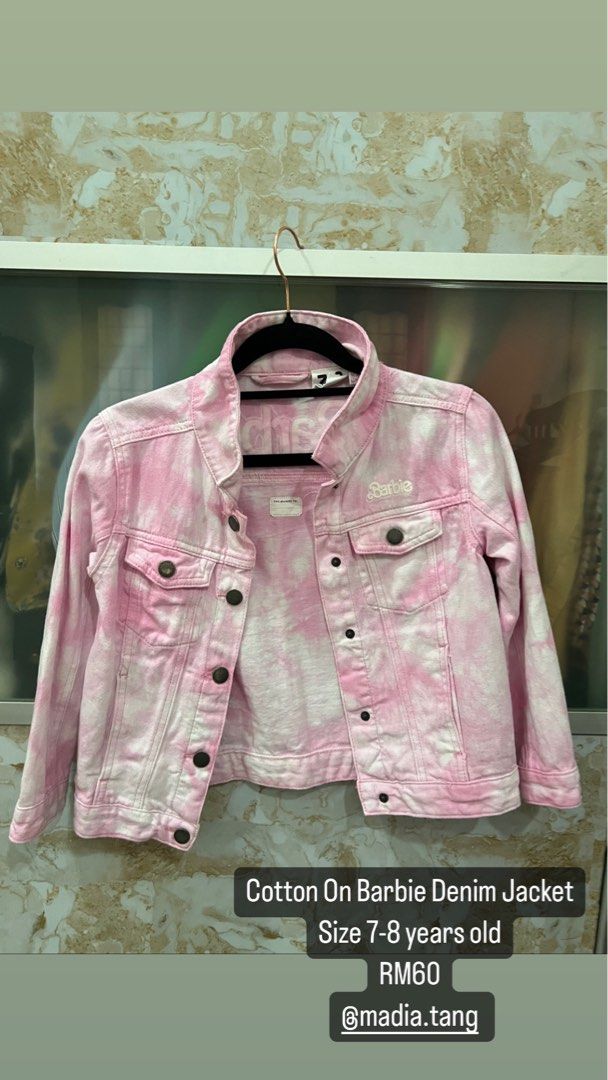 Acid wash barbie denim jacket clearance