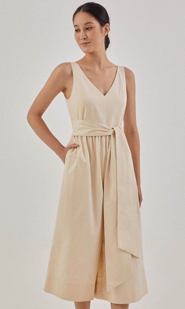 Cream culotte jumpsuit shop