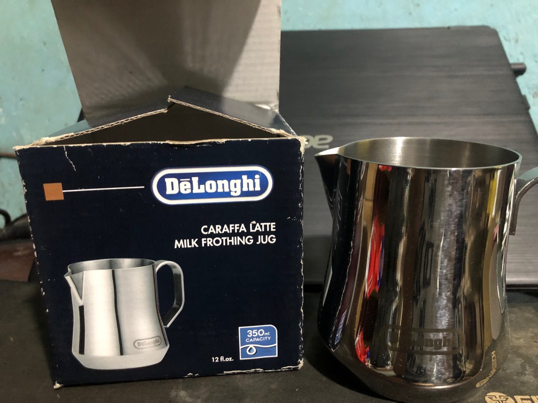 De'Longhi DLSC060 Milk Frothing Jug, 12 oz, Stainless Steel