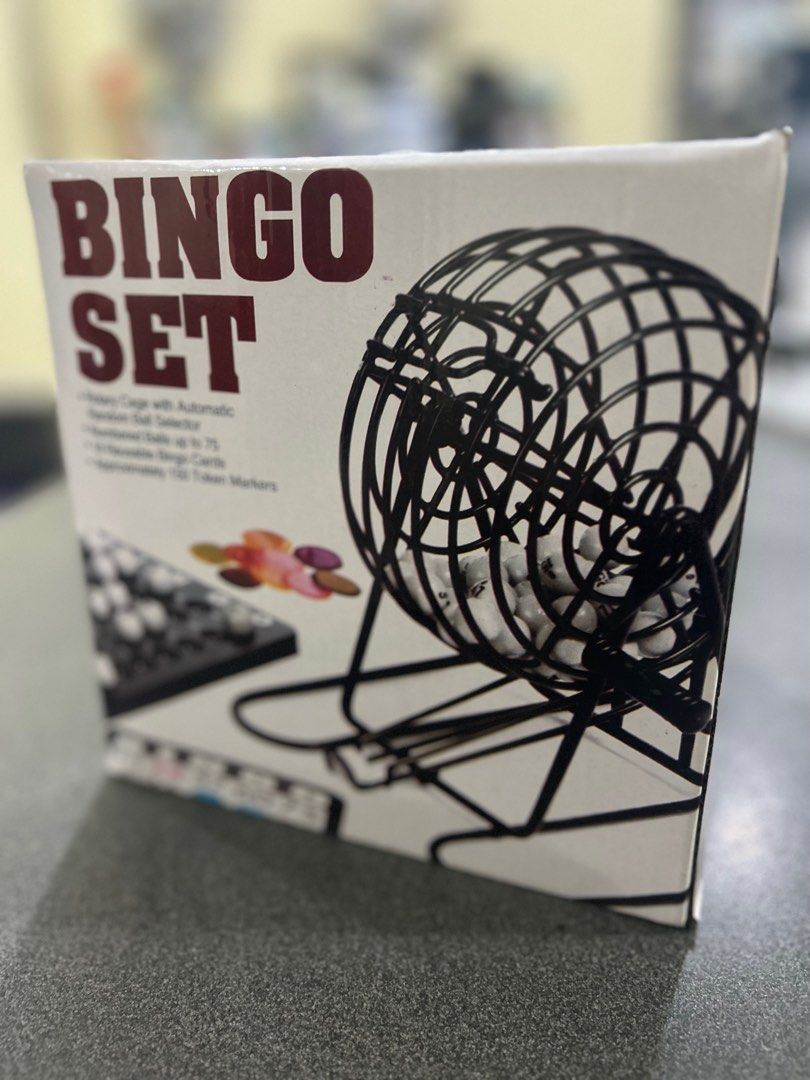 Deluxe Bingo Set (Category: Board Games & Puzzles) located in Manila. Submitted by cozzyessentialshopph (Listing ID 1256577222, Image 1). Description: Item: Deluxe Bingo Set Price: P950.00 📍 Recommended for ages 8 and up 📍 Cage made of metal Includes metal cage, 75 numbered balls, 17 double-sided bingo cards, 150 bingo markers and instruction sheet 🌟 Players: 2 to 7 Material: Metal, Hard Plastic Weight: Approx. less than 1/2kg *Product color m