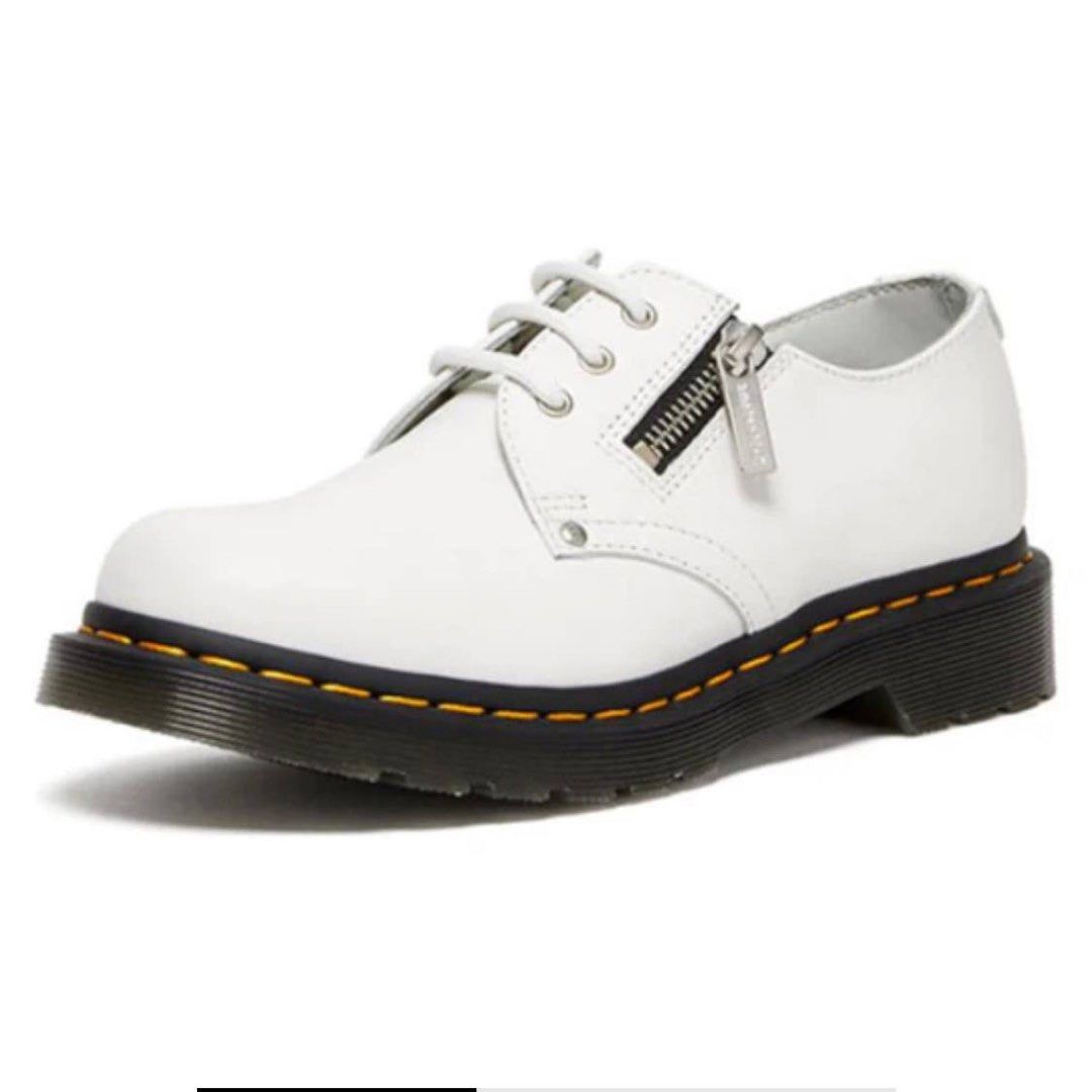 White doc martens with zipper shop