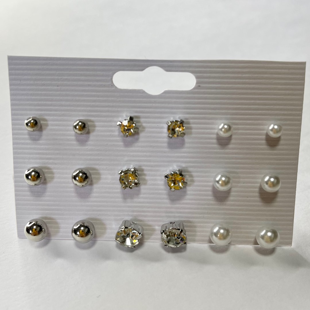 Gold stud clearance earring set