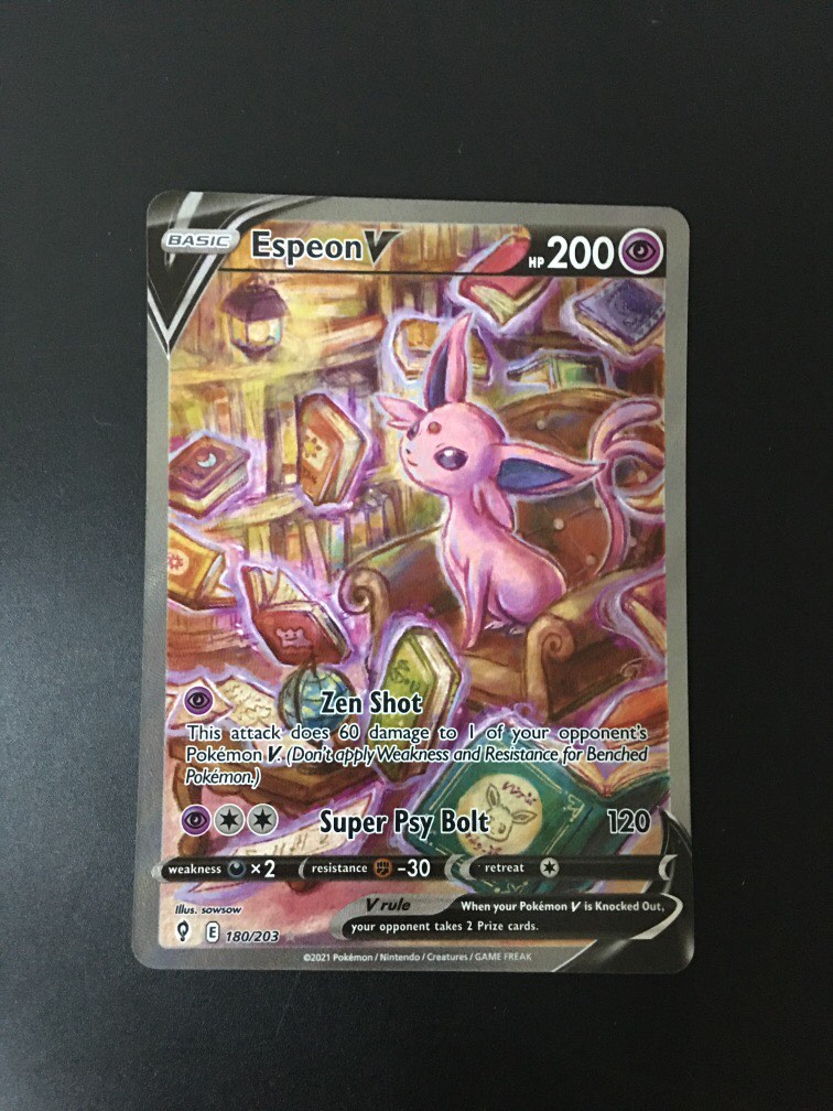 Espeon v alt art eevee heroes evolving skies vstar universe umbreon