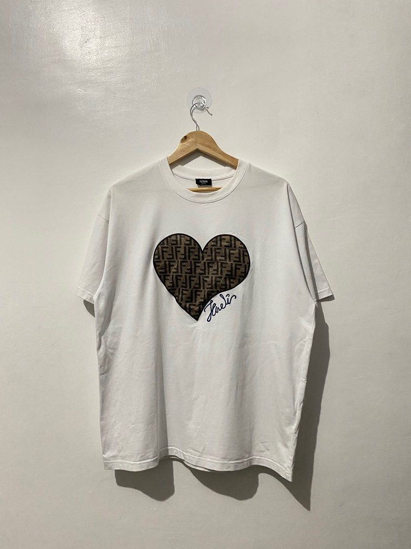 Fendi heart shop t shirt