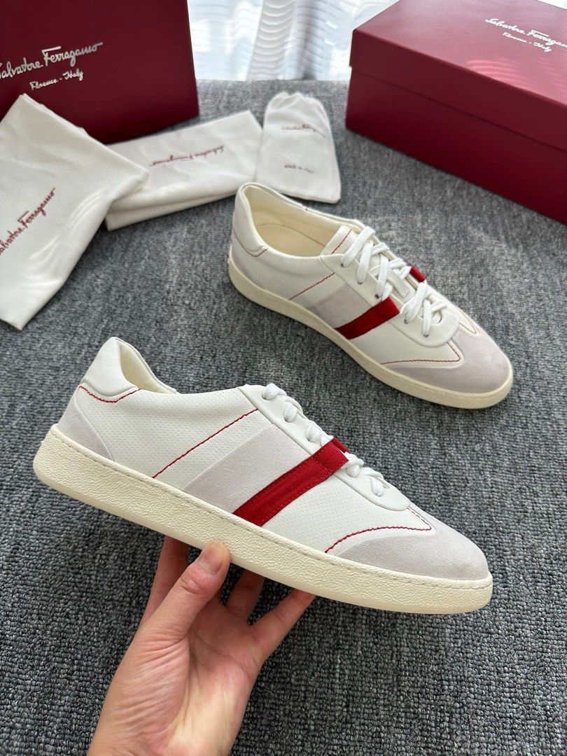 White ferragamo mens shoes sale