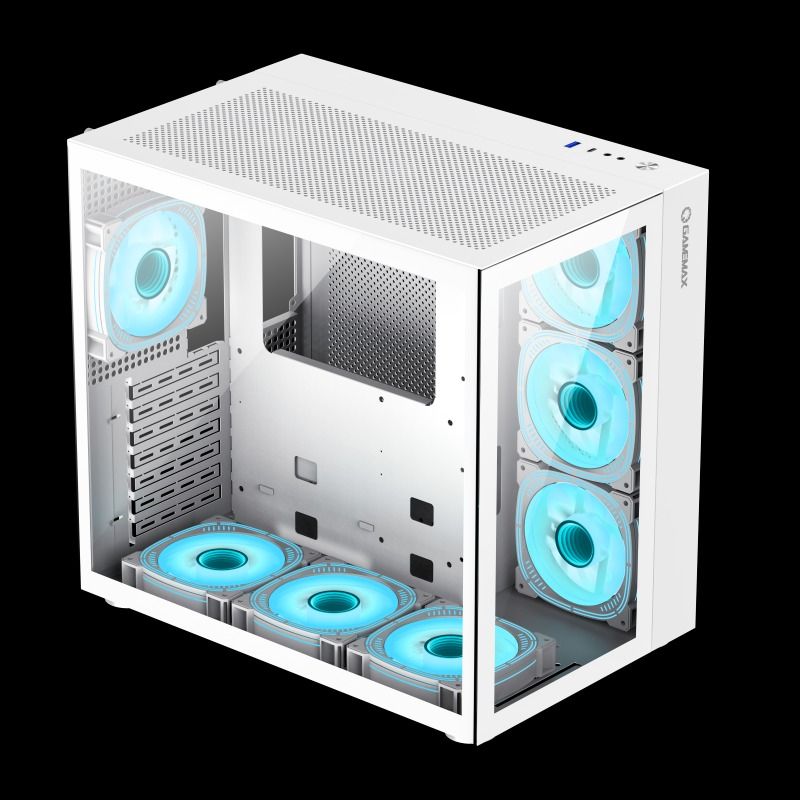 FISH TANK GAMEMAX INFINITY WHITE PC CASING CHASSIS ATX MATX MOBO