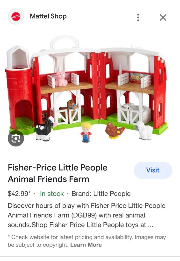 Fisher Price Little People Animal Friends Farm Barn Hobbies