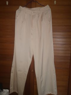 Women Korean Causal Long Pants Loose Wide Leg Plain High Waist