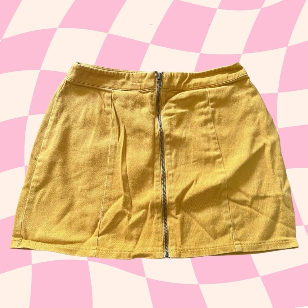 Mustard zipper top skirt