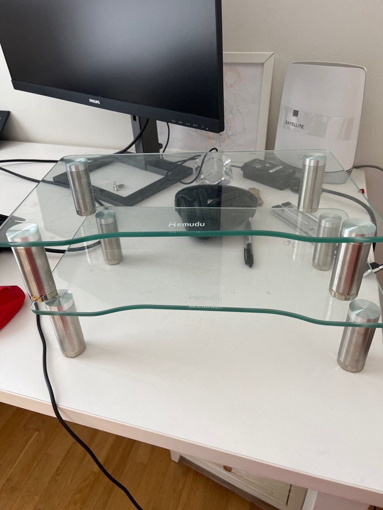 Glass computer stands, Computers & Tech, Parts & Accessories, Computer Parts on Carousell