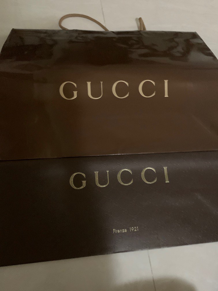 Gucci paper bag, Luxury, Accessories on Carousell